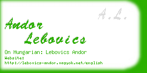 andor lebovics business card